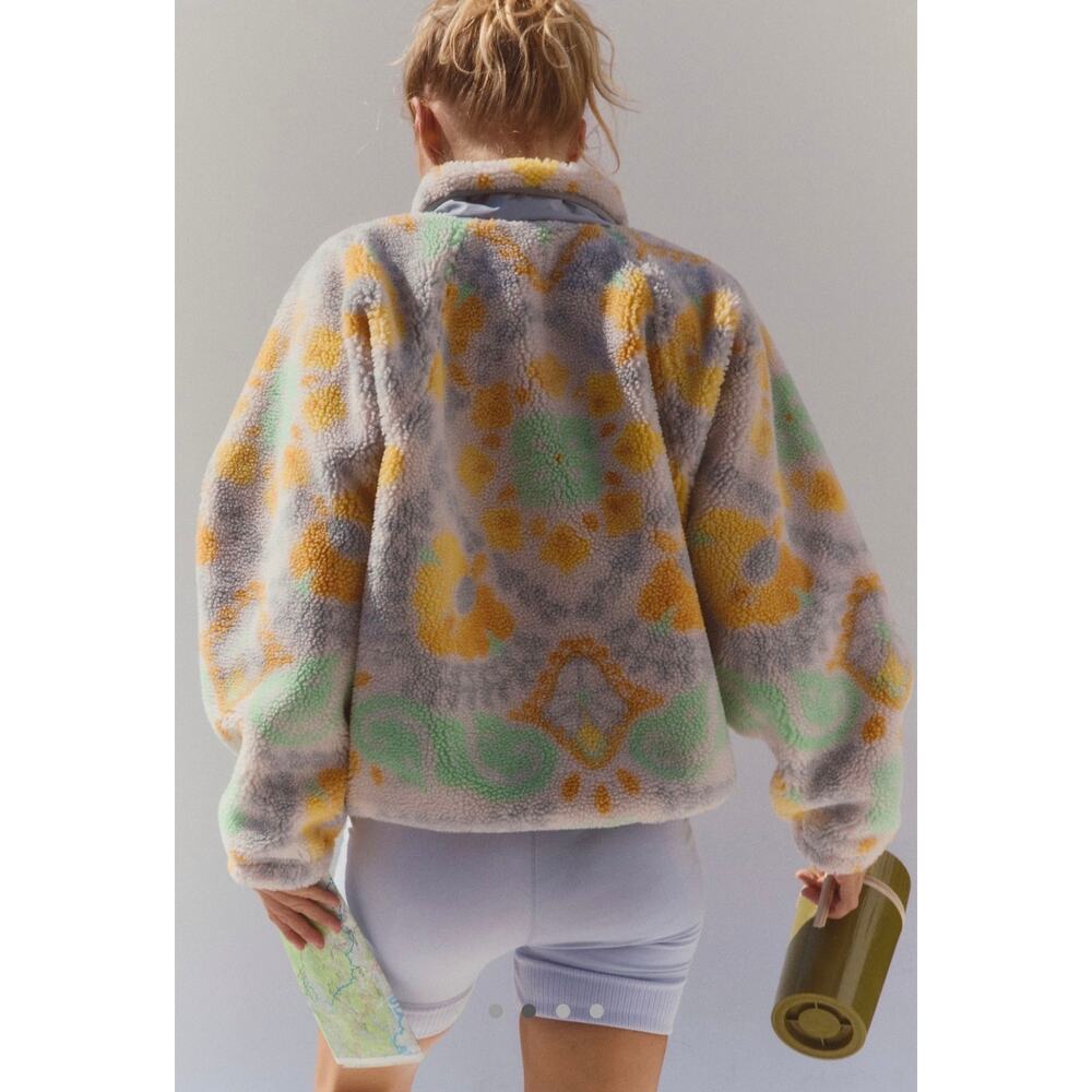 NWT free people hit the slopes printed fleece pullover lily pad combo - Picture 4 of 8